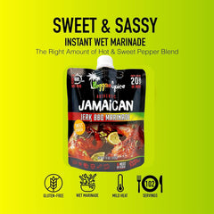 Reggae Spice close-up texture of sauce, smooth wet rub showing spice flecks and richness