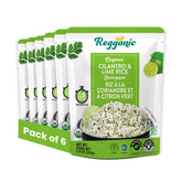 Regganic front packaging showing cilantro lime flavor and organic badge benefits