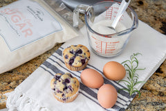 Relative Foods bag beside baked cookies illustrating improved browning and taste