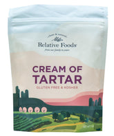 Relative Foods front packaging showing 1 lb cream of tartar and clear labeling benefit