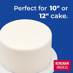 Baker using Renshaw fondant to cover a cake for neat finish