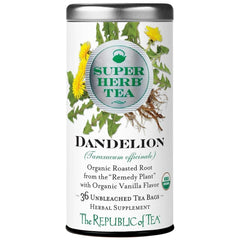 The Republic of Tea front packaging showing 36-count box and organic label benefit