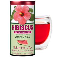The Republic of Tea front box showing 36-count with clear flavor label and storage benefit