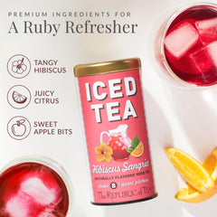 The Republic of Tea iced pitcher poured and chilled for gatherings and quick serving