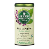 Republic of Tea tin front view showing brand and 36-count convenience