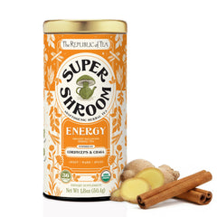The Republic of Tea front box showing SuperShroom packaging and product identity