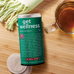 The Republic of Tea tea bag close-up revealing blend texture and freshness benefit
