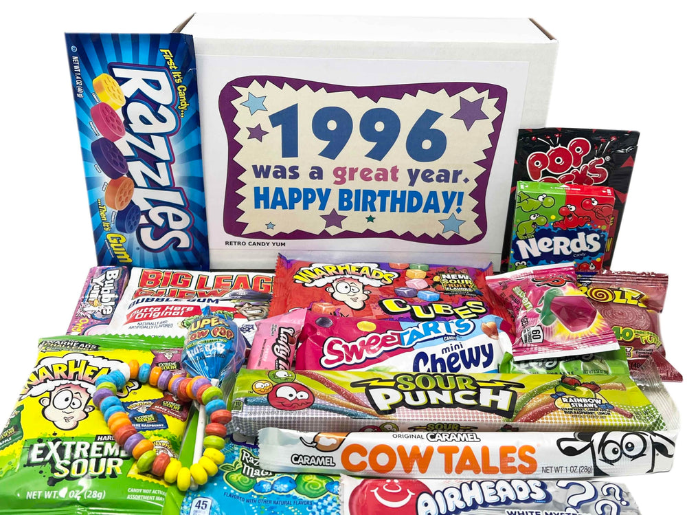 RETRO CANDY YUM front packaging with vibrant retro artwork showcasing gift readiness