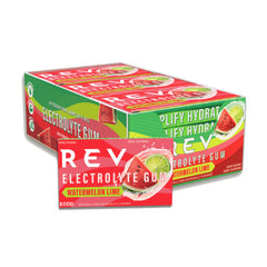 REV front packaging showing watermelon lime flavor and benefits
