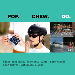 REV polar mint gum held in hand showing compact pocket-ready size