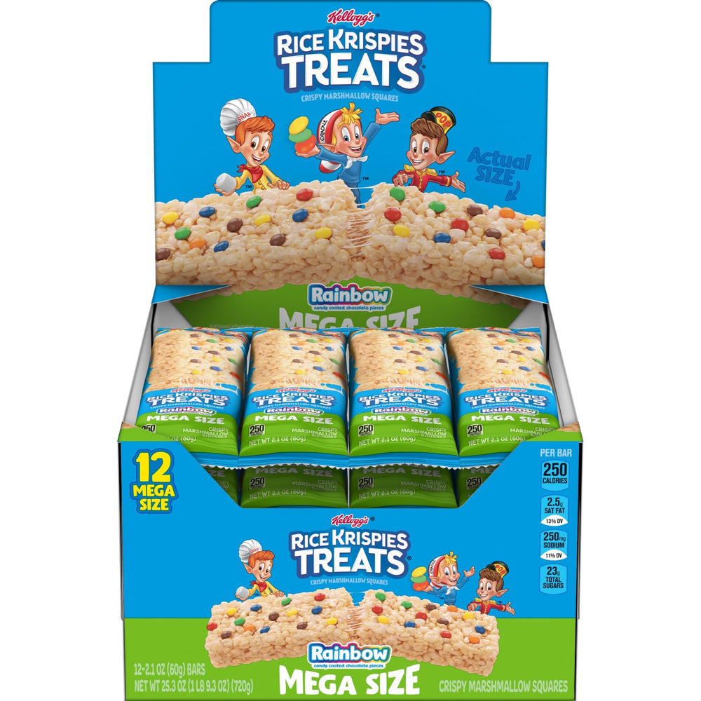 Rice Krispies Treats front packaging showing 12 mega bars for easy sharing