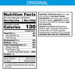 Rice Krispies Treats single unwrapped bar showcasing gooey marshmallow and crisp rice benefit tasty snack
