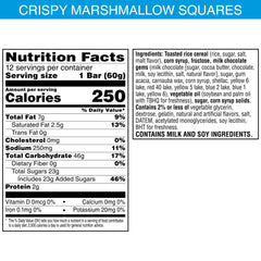 Rice Krispies Treats single unwrapped bar revealing marshmallow and candy pieces
