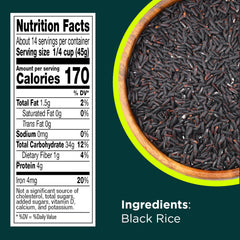 RiceSelect black rice simmering in a pot demonstrating easy 30-minute cook time