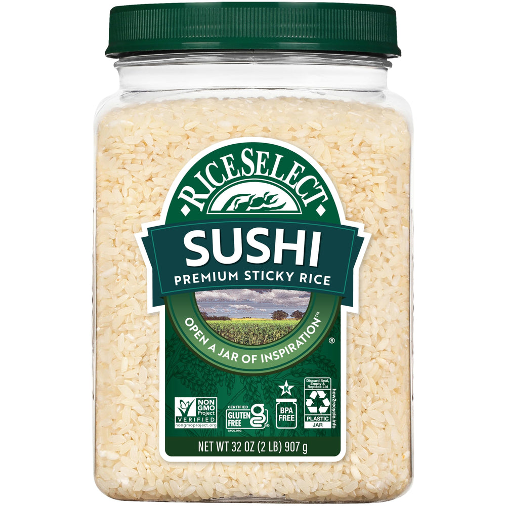 RiceSelect front jar showing clear packaging and easy storage benefit