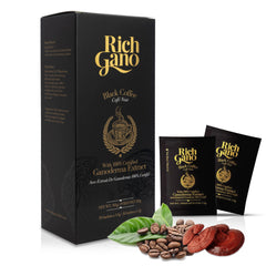 Rich Gano front box showing branding and 30 sachets, convenient storage benefit