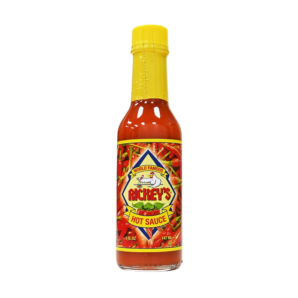 Rickey's World Famous Sauce front bottle showing label and premium look