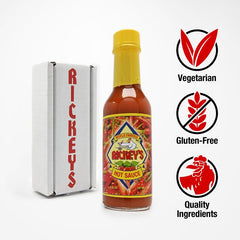 Rickey's World Famous Sauce label detail highlighting ingredients and heritage