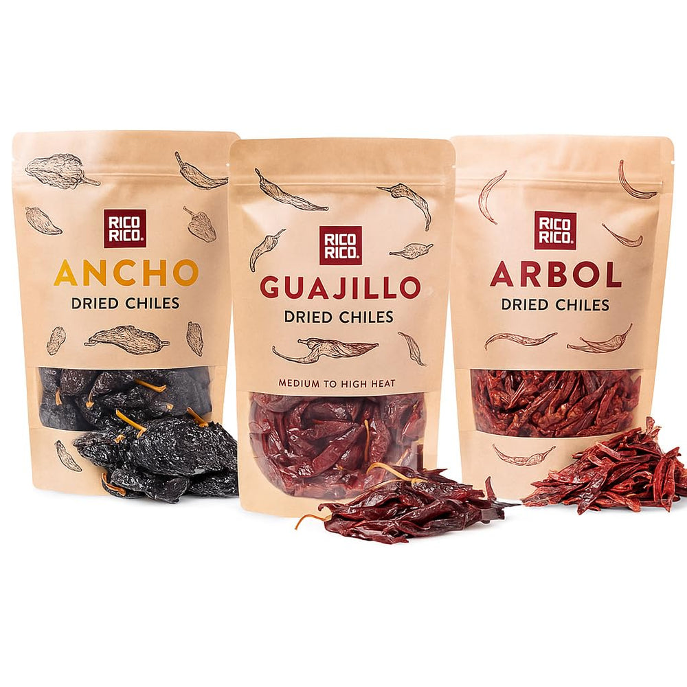 RICO RICO front packaging trio showing resealable bags and label benefit of freshness