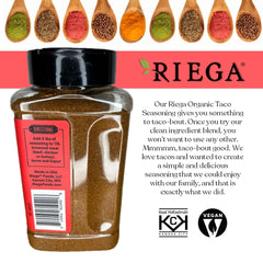 Riega shaker top close-up showing powder texture and easy dispensing for precise seasoning