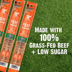 Righteous Felon cross-section texture of beef stick showing grass-fed meat quality and chew