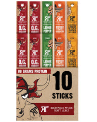 Righteous Felon front packaging showing variety pack and convenience