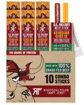 Righteous Felon front packaging showing 10-count combo sticks and bold branding for quick identification and storage