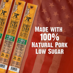 Righteous Felon unwrapped pork stick displayed ready to eat for quick protein