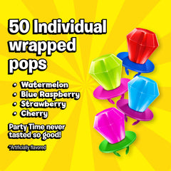 Ring Pop close-up of candy gem showing glossy texture and vibrant color