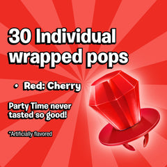 Ring Pop close-up of red candy gem highlighting glossy texture and appeal