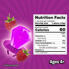 Ring Pop individually wrapped purple lollipop emphasizing freshness and convenience