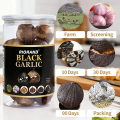 RioRand close-up of whole black garlic cloves highlighting soft texture benefit