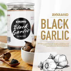 RioRand whole black garlic bulb detail showing dark color and chewy consistency