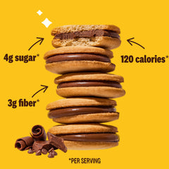 Rip Van Wafels cookie close-up highlighting milk choco fudge richness