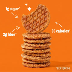 Rip Van Wafels close up of caramel filling and cinnamon spice for flavorful texture