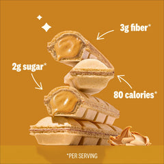 Rip Van Wafels close-up of creamy peanut butter filling highlighting rich flavor