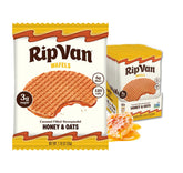 Rip Van Wafels front packaging showing 12-pack and low sugar benefit