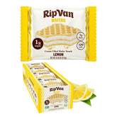 Rip Van Wafels front packaging showing 16-count box and lemon design for convenience