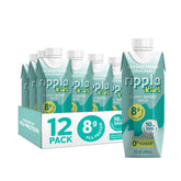 Ripple front carton showing unsweetened pea milk and kid-friendly design for quick recognition