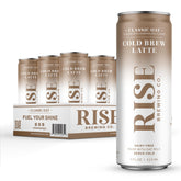 RISE Brewing Co. front can showing label and portability benefit