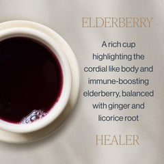 Rishi Tea elderberries close-up displaying dried berries for fruity, full-bodied flavor
