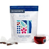 Rishi Tea front pouch showing resealable bag and organic label benefit convenience