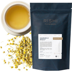 Rishi Tea front packaging showing 4oz container and quality branding benefit