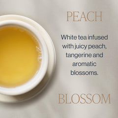 Rishi Tea iced pitcher with peach garnish, showcasing refreshing cold serving