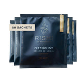 Rishi Tea front box showing peppermint sachets and organic labeling for easy selection