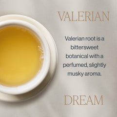 Rishi Tea ingredient blend display of valerian root, cardamom and fennel for natural flavor