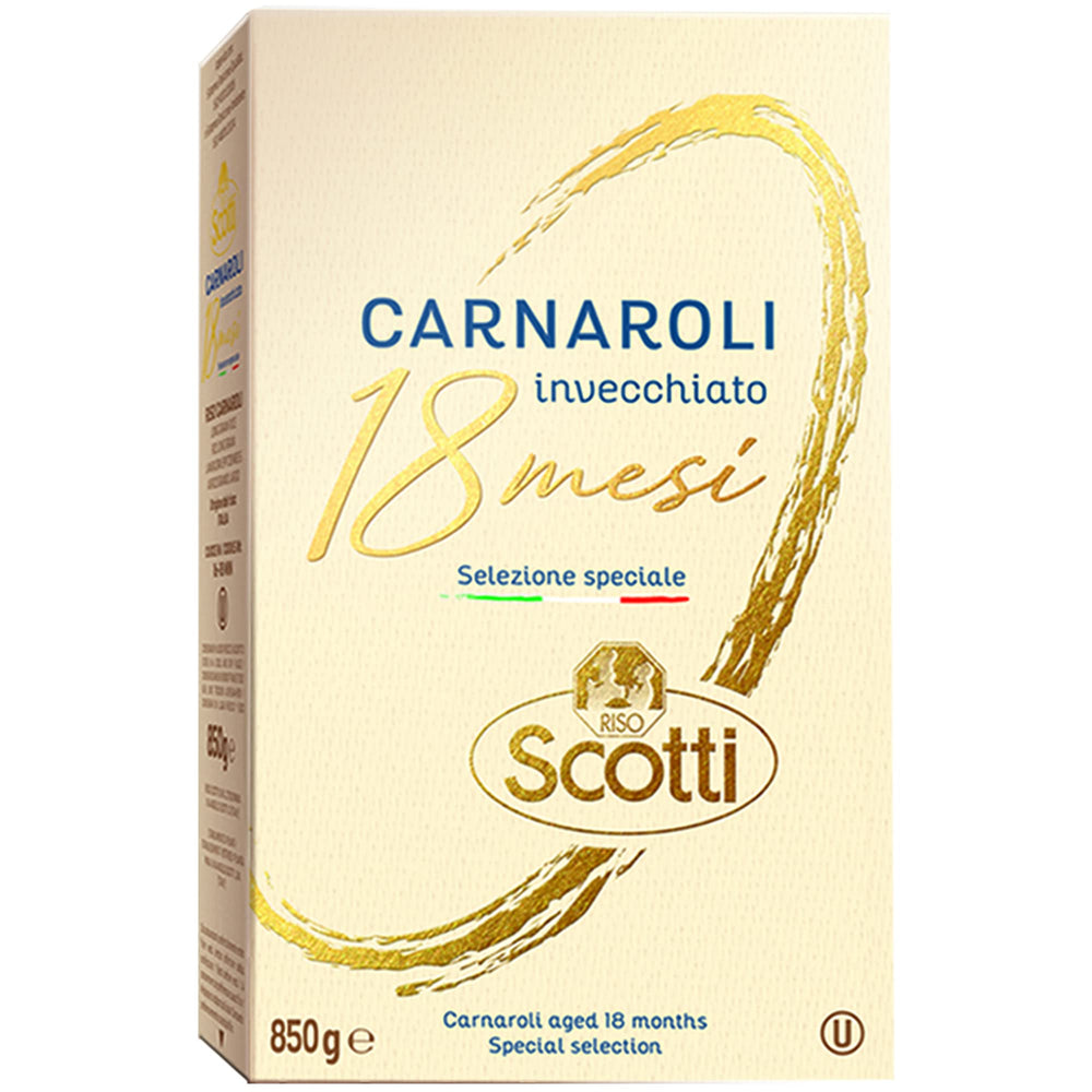 Riso Scotti front packaging 850 g showing brand and premium rice