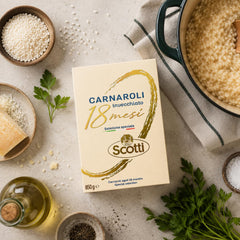 Riso Scotti rice stirring in pot demonstrating creamy risotto formation