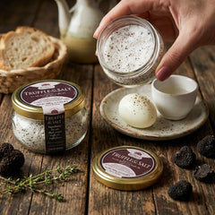 RITROVO SELECTIONS close-up of truffle salt texture showing visible truffle bits benefit: natural ingredients clarity
