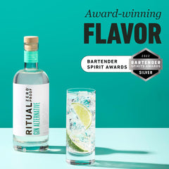 Close-up of Ritual Zero-Proof botanicals emphasizing natural flavors and freshness benefit